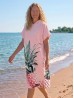 Pink Pineapple Print Hoodie Robe